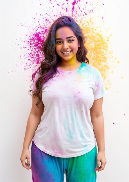 Radiant Hot Girl Enjoys Festive Holi Celebrations