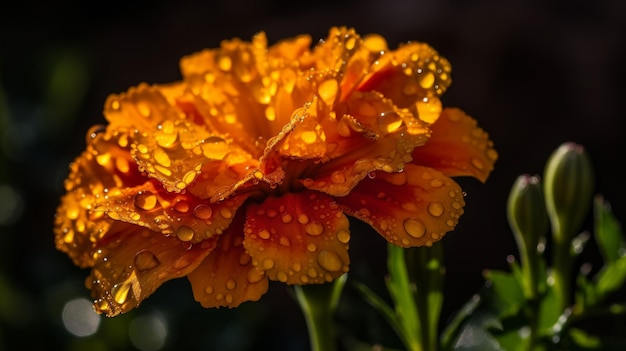 Radiant Marigold Glistening In Sunlight