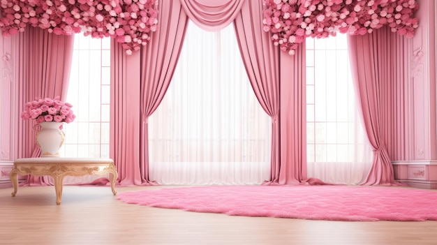 Radiant pink blossom haven wedding stage charm