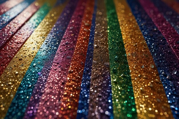 Radiant rainbow glitter with shimmering bursts of light