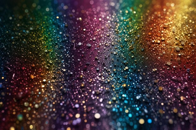 Radiant rainbow glitter with shimmering bursts of light