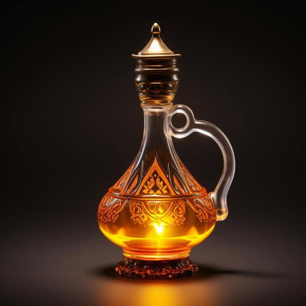 Radiant Ramadan Oil Lamp Isolated on White