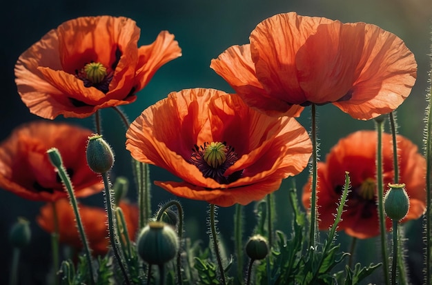 Radiant Reds Stunning Poppy Blossoms