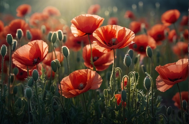 Radiant Reds Stunning Poppy Blossoms