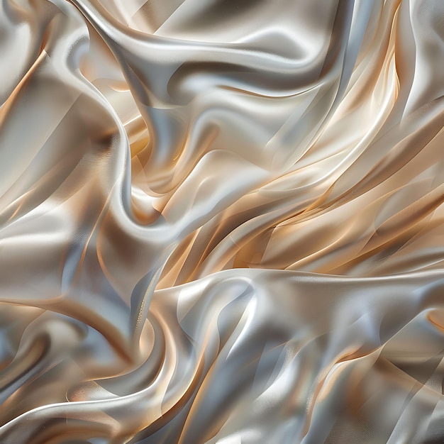 Radiant Silk Waves A Foundation of Shimmering Metallic Brilliance in Abstract Digital Art