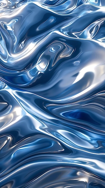 Radiant Silk Waves A Foundation of Shimmering Metallic Brilliance in Abstract Digital Art