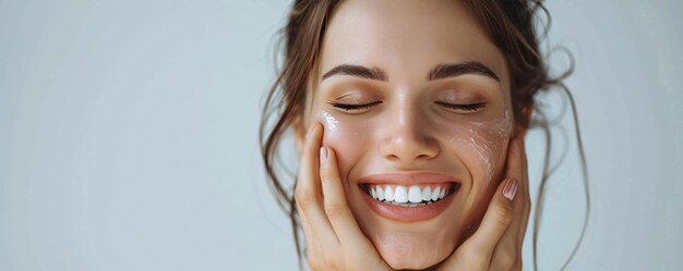 Radiant smile with moisturizing cream