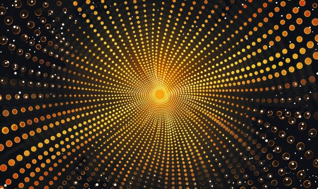 Photo radiant sunburst pattern with shimmering gold dots on a dark background generate ai