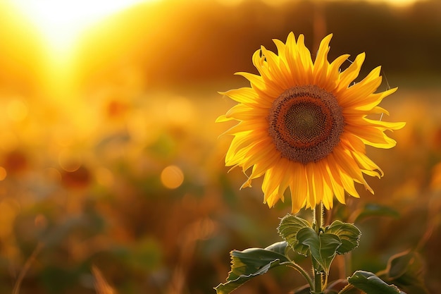 Radiant Sunflower Basking In Golden Light