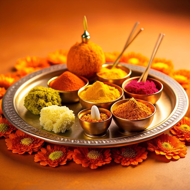 Radiant Thali Sacred Offerings Highlight the Spiritual Depth and Cultural Splendor of Durga Puja