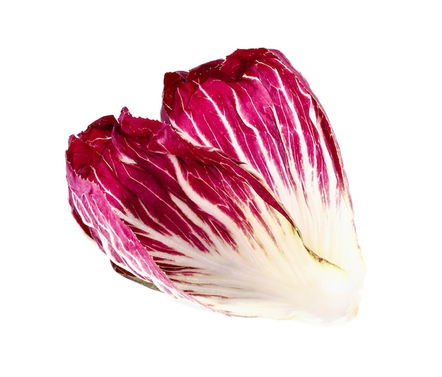 Radicchio red salad isolated on white background