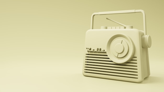 Radio vintage design , 3d rendering