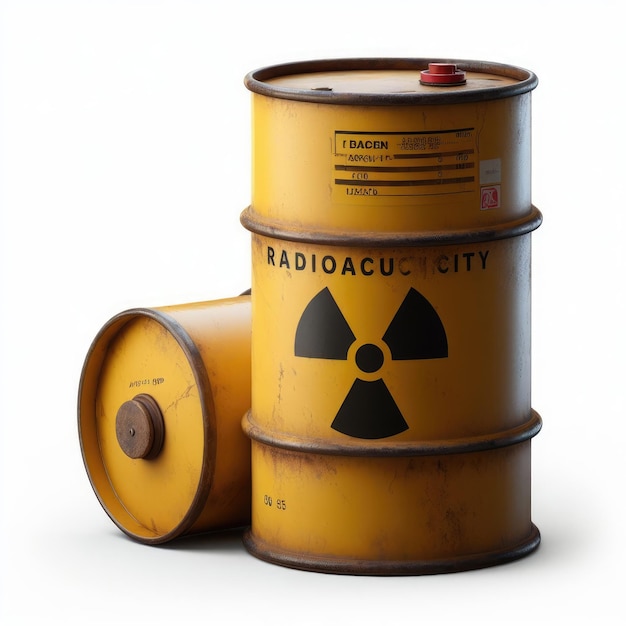 radioactive waste barrel isolated white