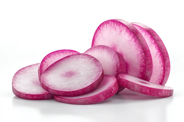 Radish realistic vegetable healty food isolated on a white background