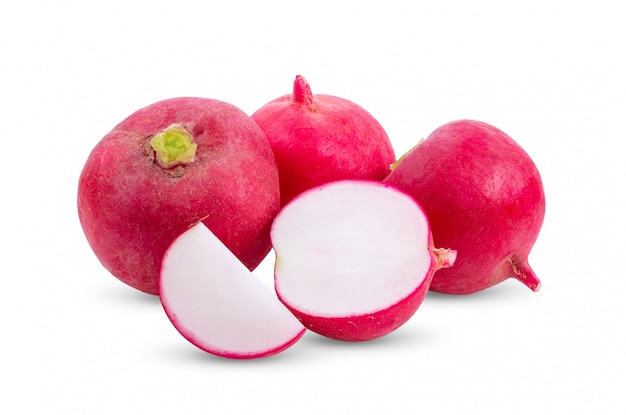 Radish on white wall