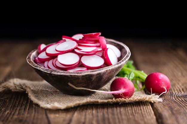 Radishes chopped