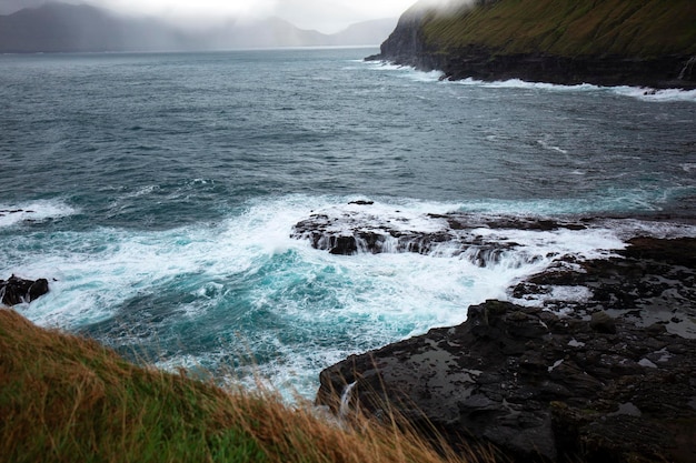 Raging Atlantic Ocean in the Faroe Islands