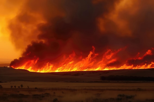 Raging Fire Consuming Vast Landscape Generative AI