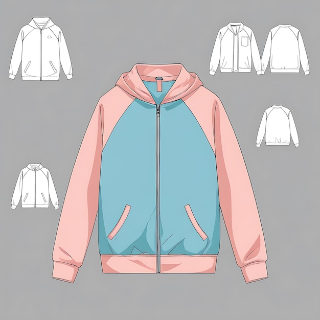 Photo raglan jacket mockup