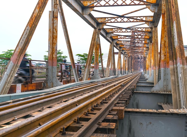 Railroad tracks against sky