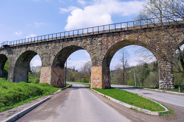 Railway BridgeViaduct in Carpathian village Vorokhta