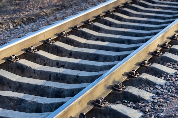 Railway. close-up rails. High quality photo