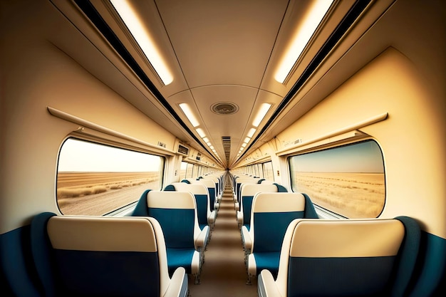 Railway ride modern minimalistic light design train interior