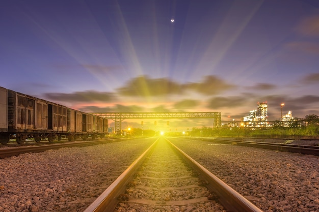 The railway station at Twilight.