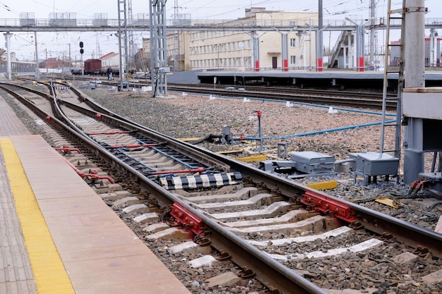 Railway tracks at the station