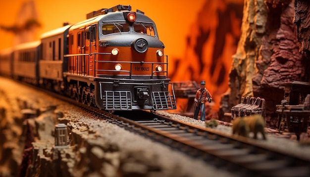 Railways diorama photoshoot Realistic model