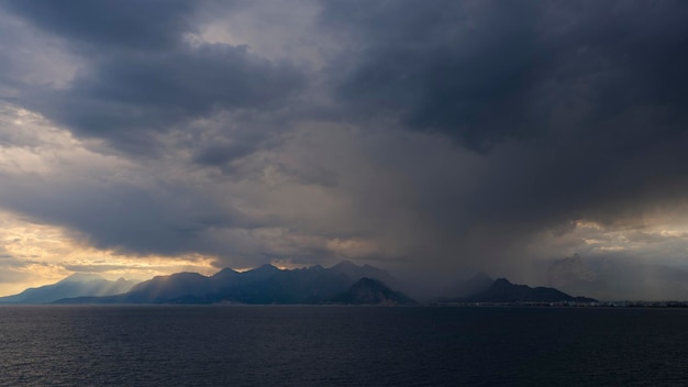 Rain clouds and amazing nature scenery