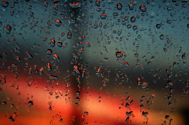 Rain drops on the glass