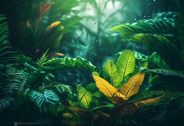 Rain Forest Background Generative Ai