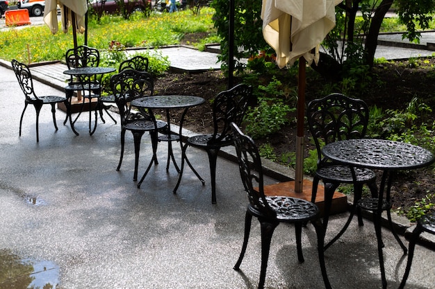 Rain on the summer terrace