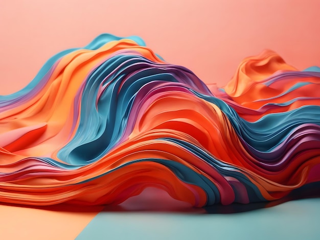 Rainbow 3d Fluid Shapes Futuristic Gradient Minimal Pattern Neon Wave Brochure Abstract Poster