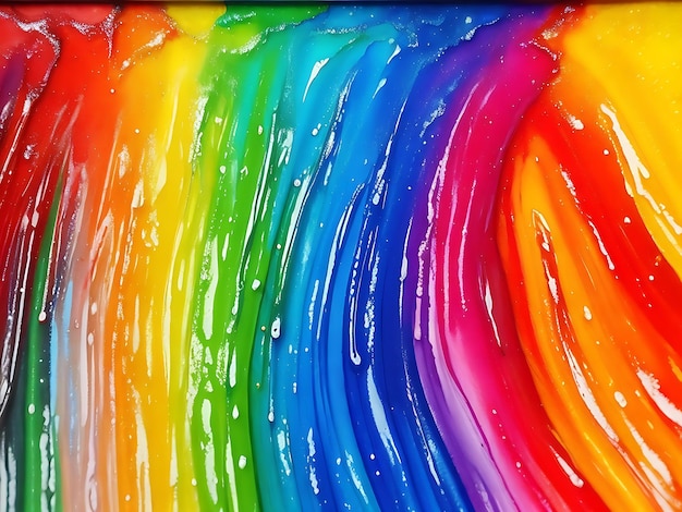 Rainbow_background_with_wax_melted_crayon_art ai generate