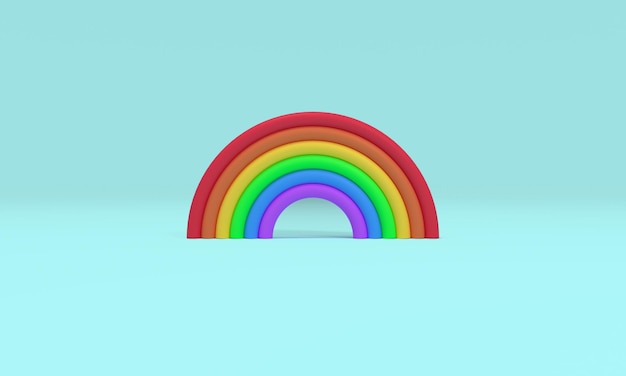 Rainbow on blue background Diversity concept 3d rendering