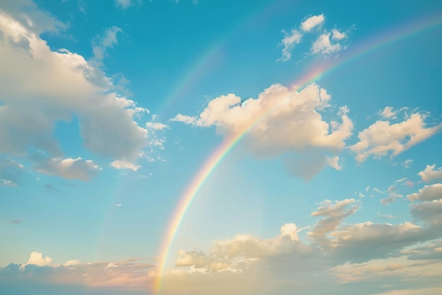 Rainbow on the blue sky