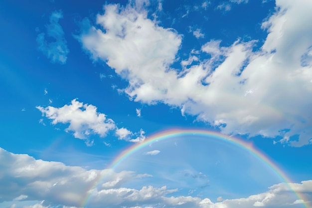 Rainbow on the blue sky