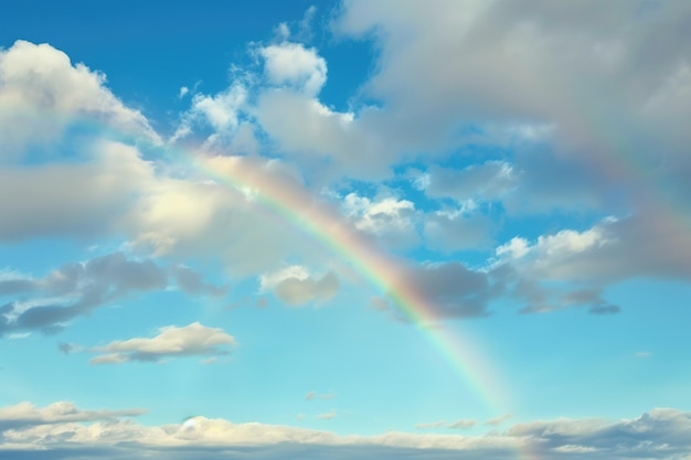 Rainbow on the blue sky