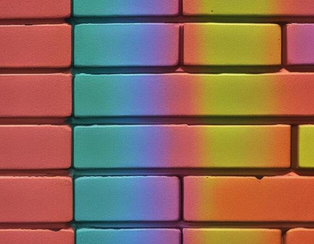 Rainbow brick wall