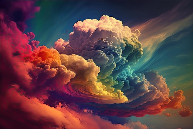 Rainbow Clouds created ai generative