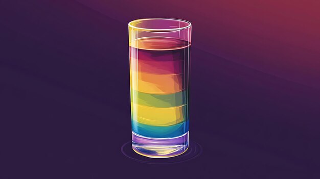 Photo rainbow cocktail in tall glass