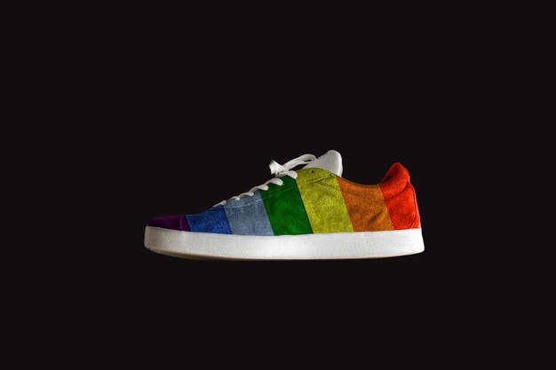 Rainbow color casual sneaker shoes lgbt pride symbol concept