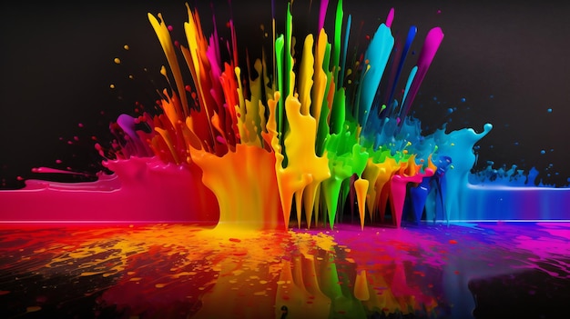 Rainbow color paint splash wallpaper abstract colors