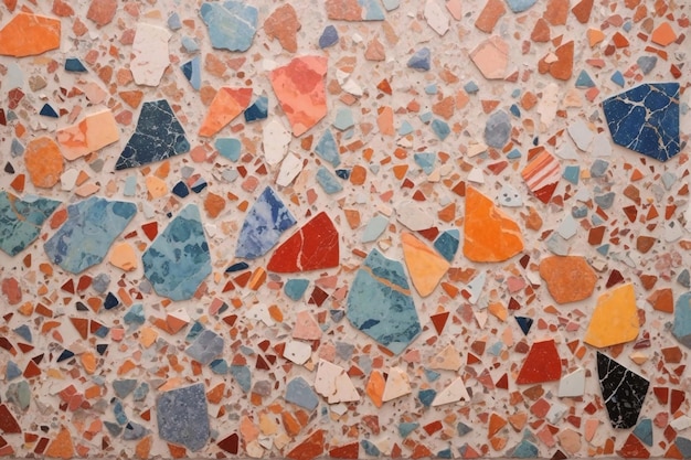 Rainbow color Terrazzo Texture Colorful Terrazzo Texture Background Multi Color Terrazzo Mosaic Tiles AI Generative