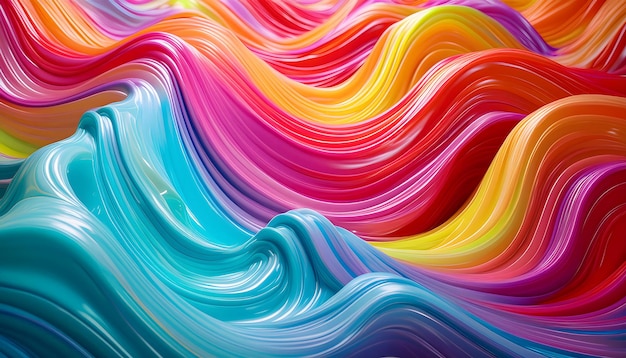 a rainbow colored background with a rainbow colored wave