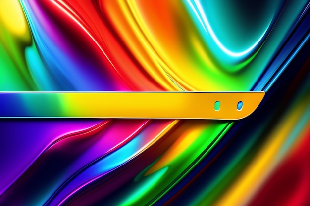 A rainbow colored background with a strap that says rainbow on it