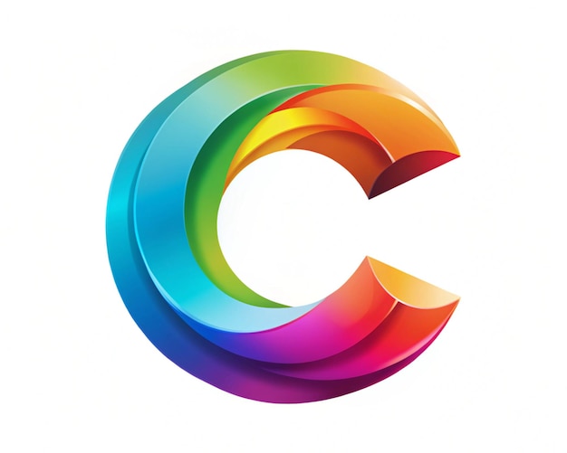 Photo a rainbow colored circle with the letter c on it