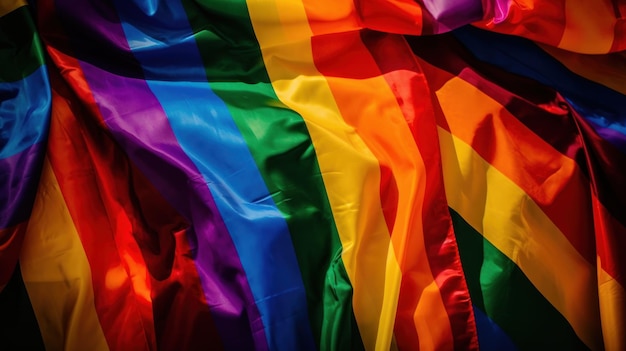 A rainbow colored cloth with the word pride on it